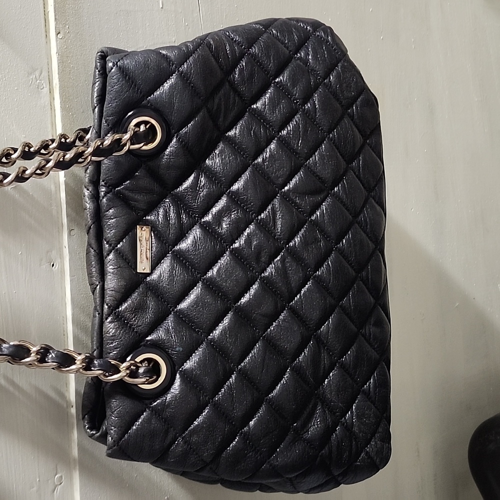 Kate Spade Black Quilted Gold Coast Maryann Leather